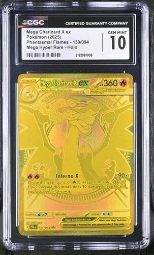Mega Charizard X EX *CGC 10* Hyper Rare *Phantasmal Flames* #130 * Pokemon