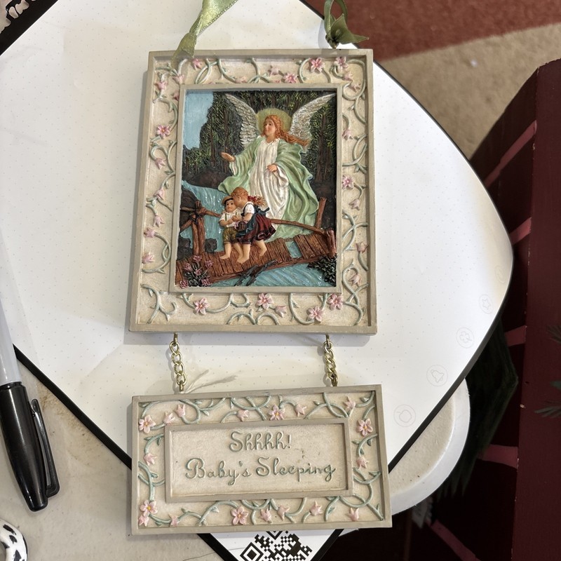 Guardian Angel Sleeping Baby Picture Vintage