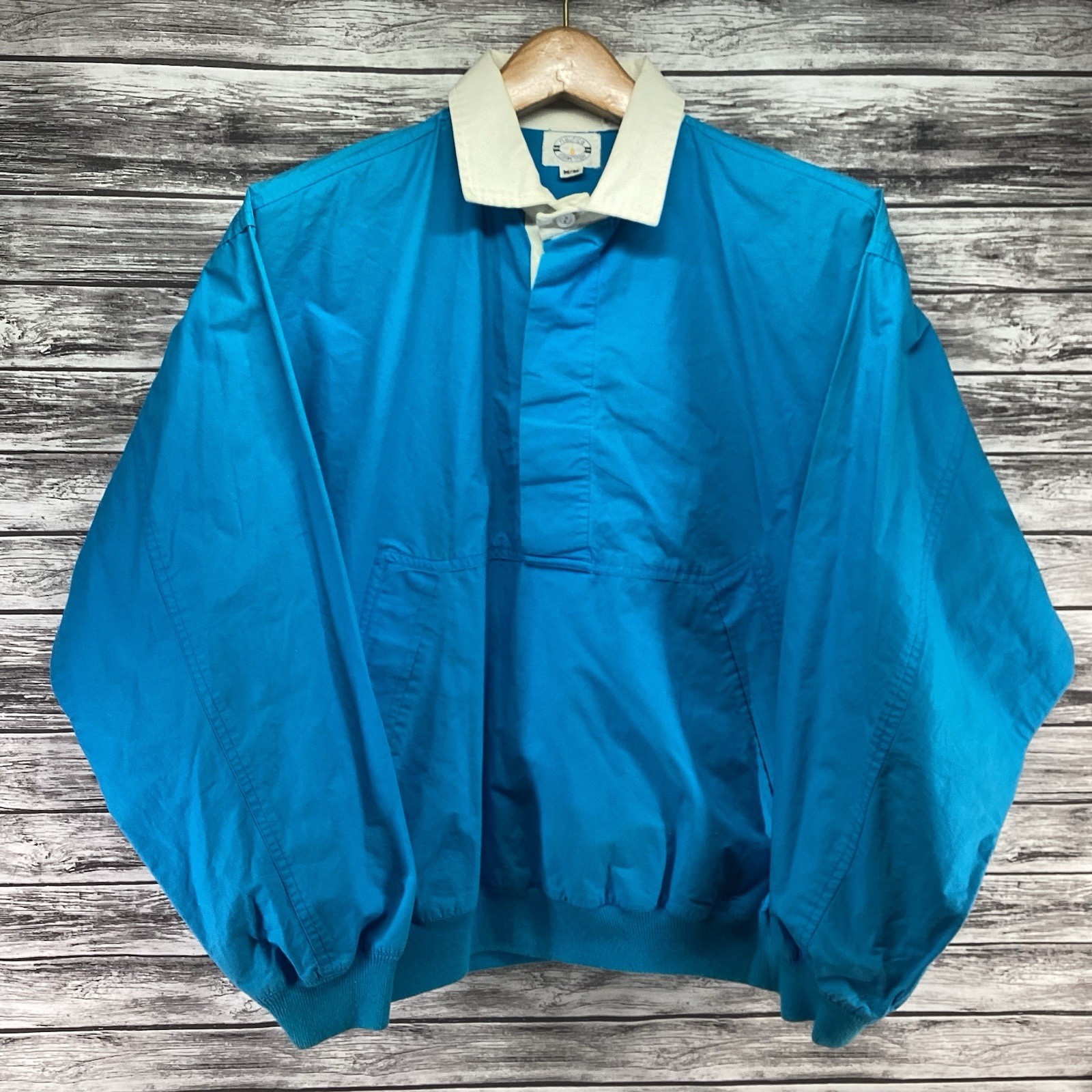 Vintage Nautica Competition Jacket Mens Medium Blue 1/4 Zip Bomber 90s