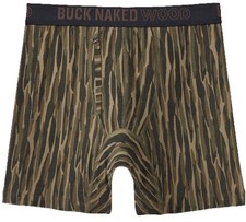 Duluth Trading Buck Naked Wood Pattern Boxer Briefs. Thatch Green Bark Camo. NWT