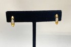 14K Yellow Gold Freshwater Pearl Post Earrings Oval Cradle Studs 1/2" — photo 4