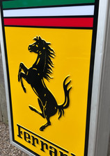 Sehr seltenes FERRARI BELEUCHTETES SCHILD H&Auml;NDLER SHOWROOM GARAGE 22" Breite x 34" H&ouml;he