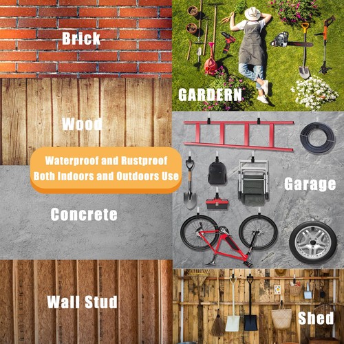 Heavy Duty Utility Hooks - Wall Mount, Hooks for Garage, Hose, Bike, Ladder, ... - Bild 7 von 7