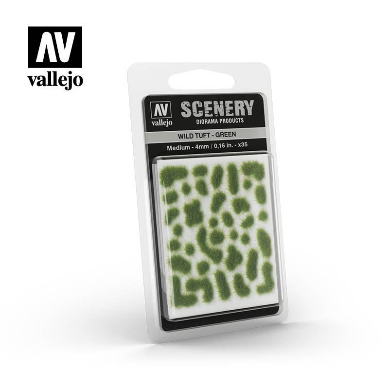 AV Vallejo Scenery - Wild Tuft - Green, Medium: 4mm