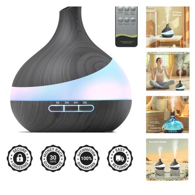 Elegant 500ML Essential Oil Diffuser for Home - Remote Control & Auto Shut-off