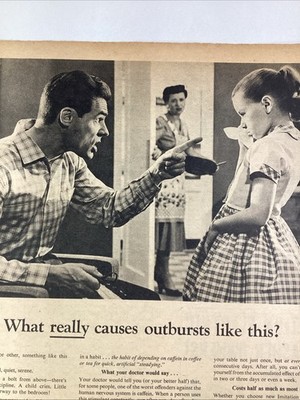 Postum Drink Print Ad 1956 Atlanta AJC Mad Dad Post Cereal