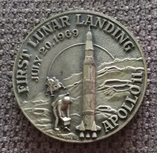 Medaille Erste Mondlandung Apollo 11 1969 USA Durchmesser 51,2 / 84 gr