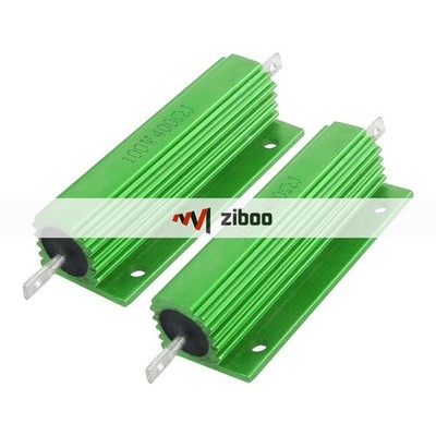 2 Pcs 100W 400Ohm Aluminum Case Wire Wound Resistance Resistors 6x2.3cm Kd *tn