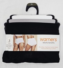 Warners Blissful Benefits Breathable Microfiber Brief 3 Pk Plus Sz XL 2XL or 3XL