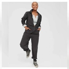 NWT Aerie Offline Women's Corduroy Utility Jumpsuit Size S Gray Long Sleeves