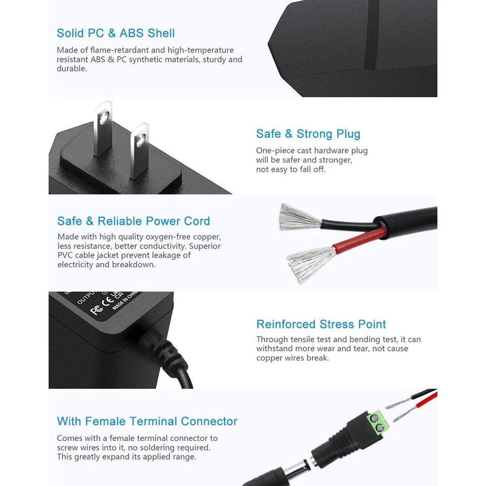 DC 12V 1A 1 Amp Power Supply Switch Adapter Transformer Charger For CCTV Camera - Image 4 of 4