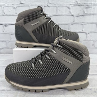 Timberland Men's Boys Euro Sprint Mid Hiker Size 7 Gray Mesh A1QCQ EUC Worn Once