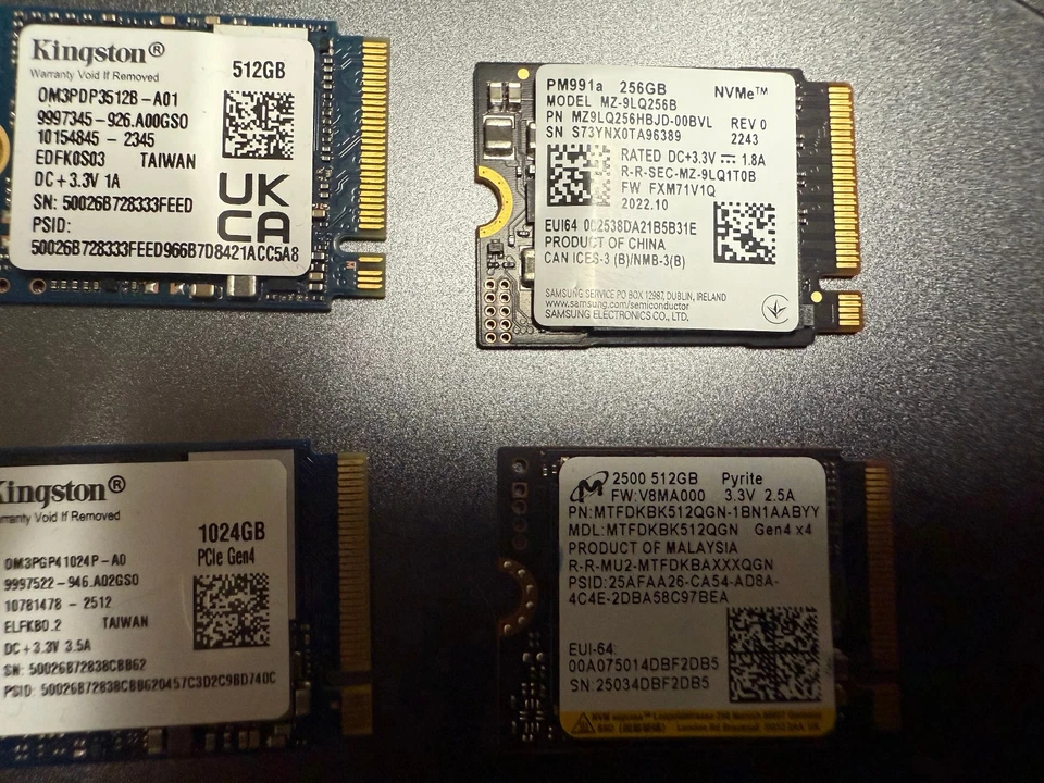 New SSD 2230 Steam Deck Kingston Samsung Phison Kioxia Micron 64/256/512GB/1TB - Image 2 of 4