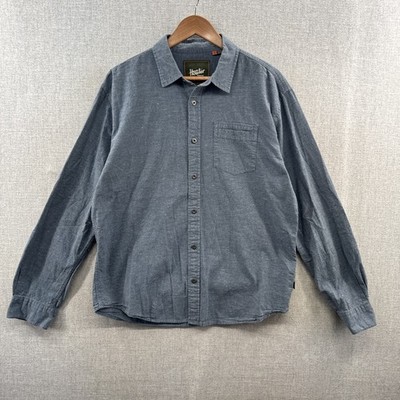 Howler Bros Chambray Shirt Mens Large Blue Textured Long Sleeve Button Up Pocket