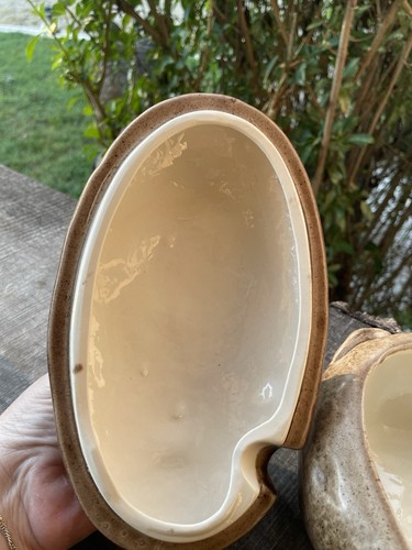 Vintage 1979 hand painted large potato shaped covered dish ceramic W/Spoon Fun - Picture 9 of 16