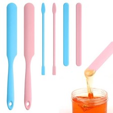 WLLHYF 6Pcs Non-Stick Wax Spatulas Set Silicone Spatula Wax Hair Applicator