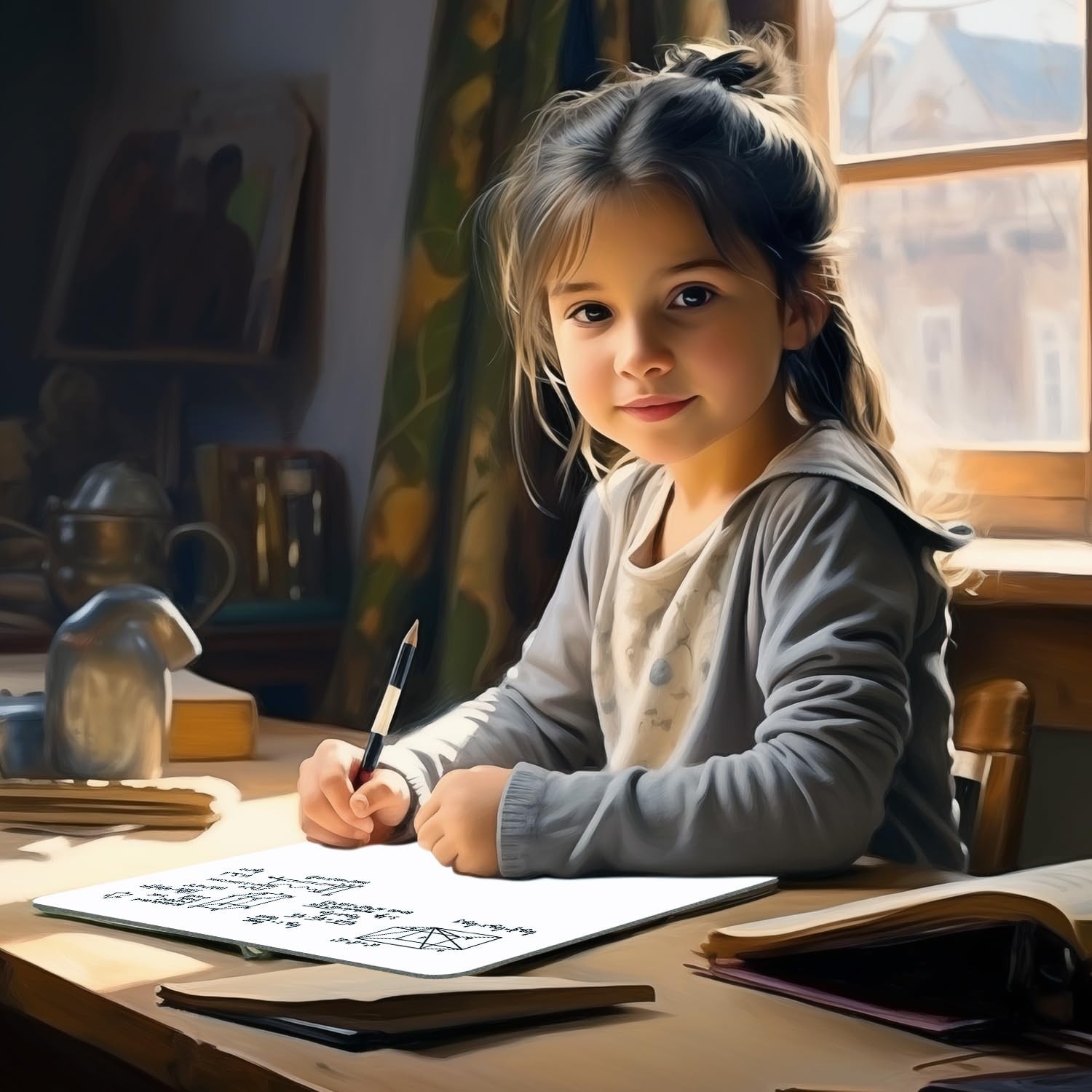 XY Axis Graph Dry Erase Board, 9" x 12" Double-Sided Coordinate Grid Whiteboard,