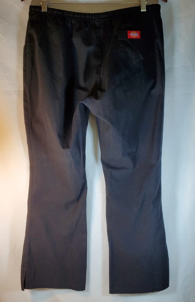  Pantalones Médicos Dickies Para Mujer Color Negro Cordón Pierna Ancha.Talla Mediana Foto 2 de 4