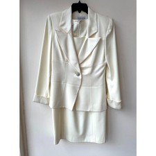 Vintage 1990s Morton Myles for the Warrens Ivory Blazer Dress Suit