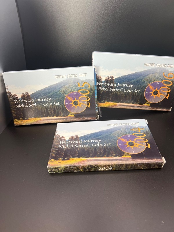 Set of  2004 2005 2006 US Mint Westward Journey Nickel Series Coin Sets w/ COA