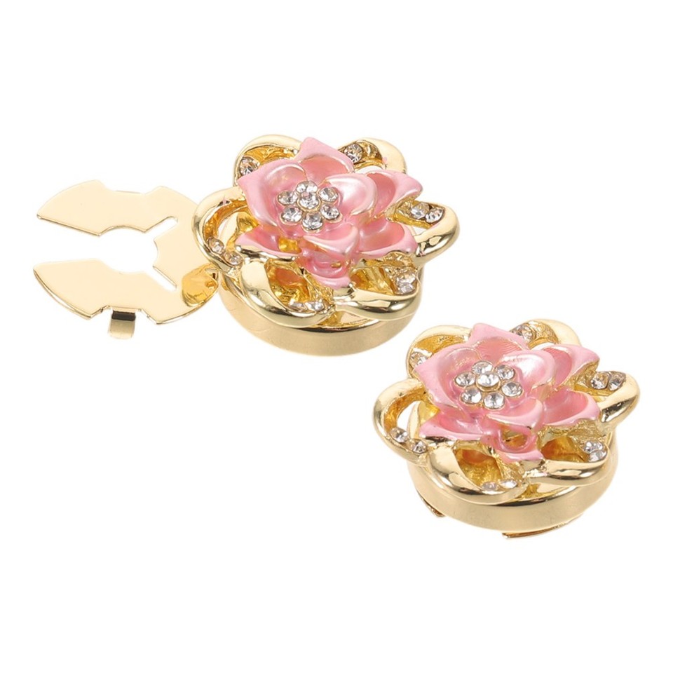 Alloy Pink Rose Detachable Button Covers Clip on Sleeve Button Jewelry ...
