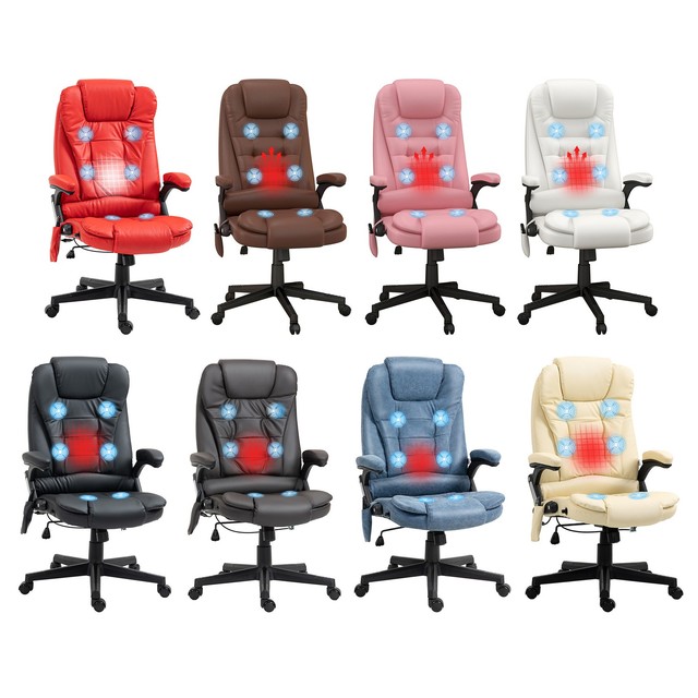 HOMCOM High-Back Vibration Massage Chair, Heating Office Chair