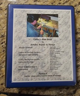 Gellers Blue Book Jewelry Repair Design Version 6.3 2023 Pricing Guide Binder