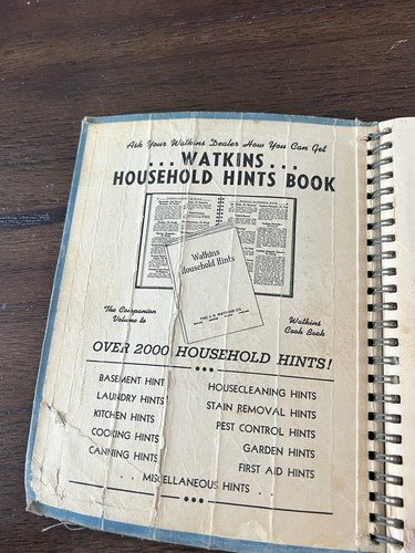 Livre de cuisine Watkins 1945 cinquième 5ème édition spirale livre de recettes vintage rare - Photo 5/8