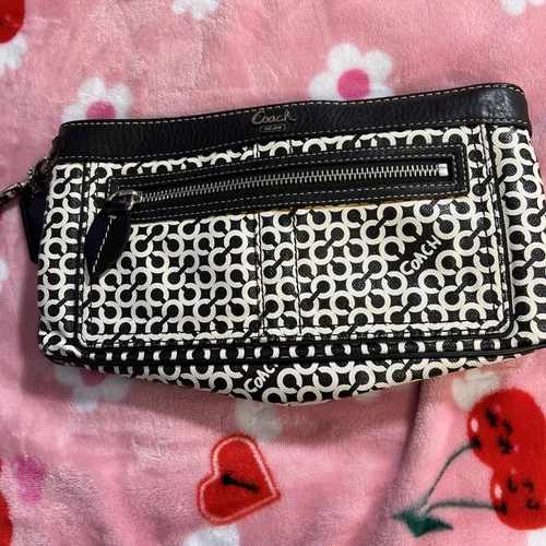 RARO!! Pochette Coach Penelope Signature Op Art Nero Bianco Collezione 2008