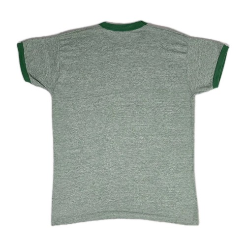 Vintage 1970s WELLS BEACH ROAD RACE on Russell Athletic Ringer Green T-Shirt L - Picture 6 of 7