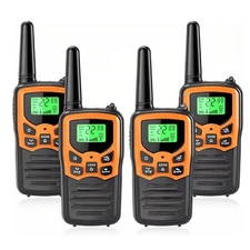 4PACK Long Range 100 mile Walkie Talkie Two Way Radio Charge Headset Waterproof