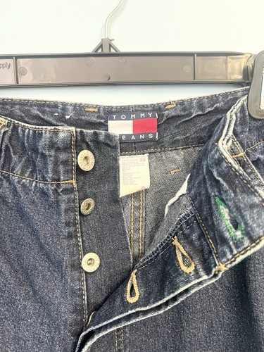 Vintage 90s Tommy Hilfiger Baggy Skater Cargo Carpenter Denim Jean Shorts W32 - Picture 6 of 13