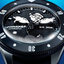 Neue Uhr Spinnaker Challenger Popeye Anchor Arms Ltd Midnight Mast Edition