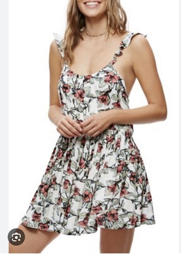 Free People Dear You Minikleid Tigerlilie Blumen Rüschen Träger - Bild 2 von 5