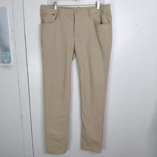 All In Motion Pants Mens 34X 30 Tapered Commuter Tan Business Casual Office