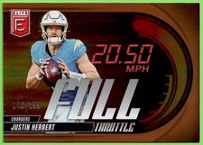 2025 Donruss Elite Justin Herbert Full Throttle Orange #/199 Chargers