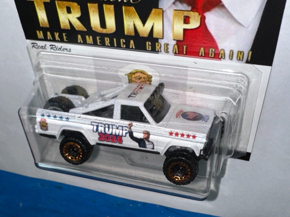 HOT WHEELS CUSTOM DONALD TRUMP GREATEST PRESIDENT 2024 '73 JEEP J10