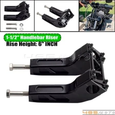 6" Tall 1-1/2" Clamp Handlebar Riser 1.5" Pullback For Harley Softail Sportster