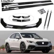 Gloss Black For Subaru Wrx Sti Front Bumper Lip Spoiler Side Skirtrods Gloss Black For Subaru Wrx Sti Front Bumper Lip Spoiler Side Skirtrods