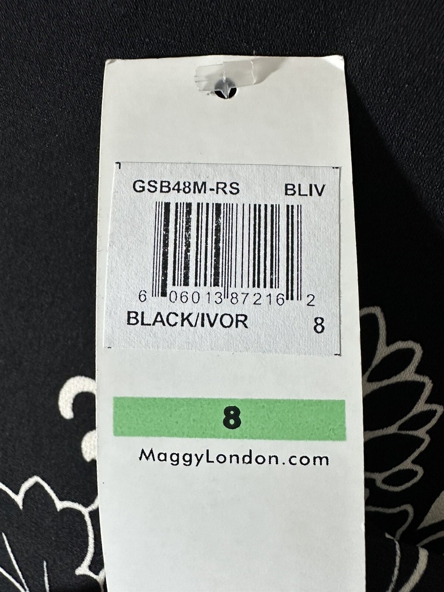 Maggy London Brand, black and ivory dress, size 8 | eBay