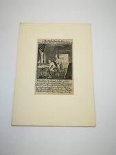 ANTIKER DRUCK STICH 17TES JAHRHUNDERT ALTE BERUFE DER SEIDENSTICKER 17x24cm