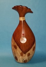 Particolare Vaso Etnico in Ceramica, Corda e Madreperla . h= 42 cm. - OTTIMO