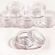 15 x 10ml 10g screw top pots for glitter, travel,art lip balm Clear lid Jfc15