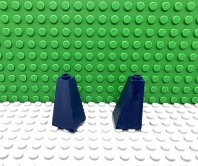 Lego 2 Dark Blue 2x2x3 Double Convex slopes brick 75 degree castle wall NEW