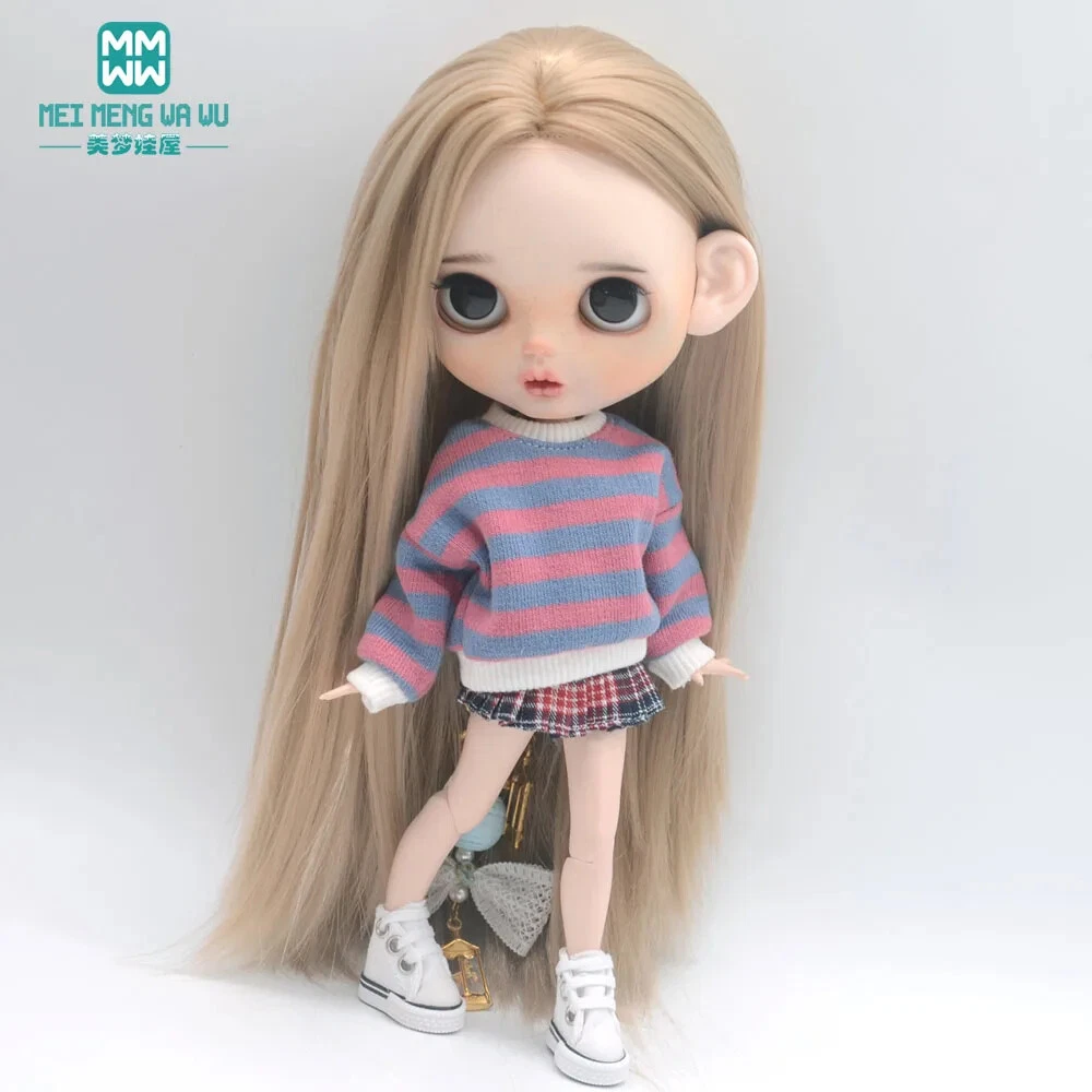 Nude Blythe Doll from Factory 12'' Jointed Body Matte Customized Face Hair  Skin