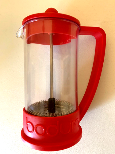 Bodum Coffee French Press Red 12 - 15 Ounces EUC
