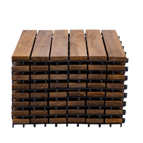 Klickfliese Holzfliese Terrassenplatten Balkonboden Akazie 18er Set (30,86€/1qm) - Bild 7 von 12