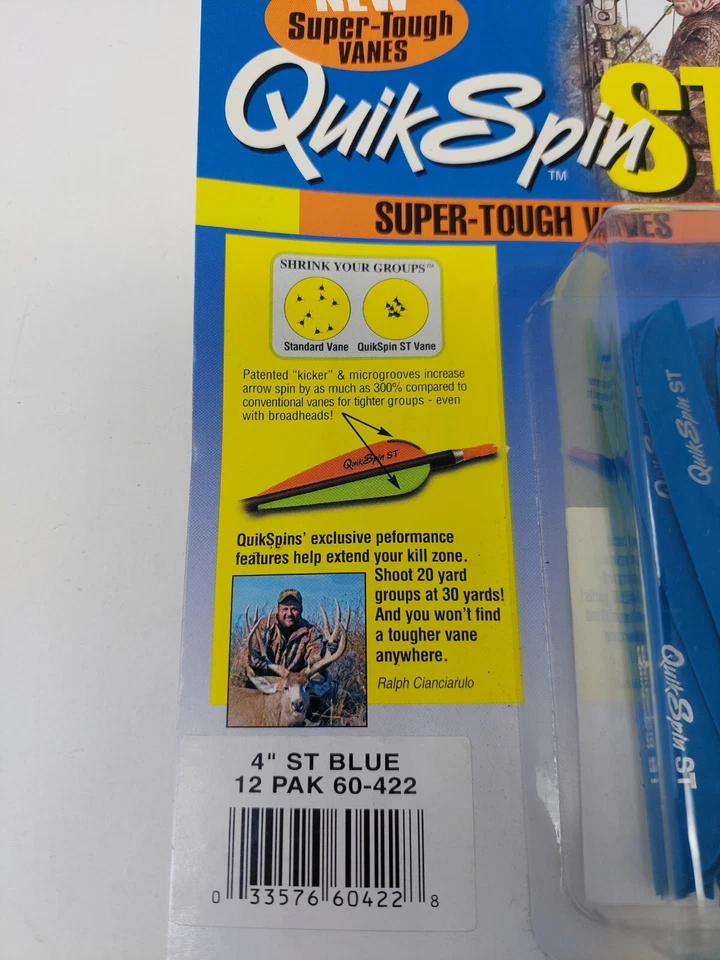 Paquete de 12 paletas de flecha de tiro con arco súper resistentes NAP Quik Spin ST 4": azul: 60-422 Foto 3 de 4