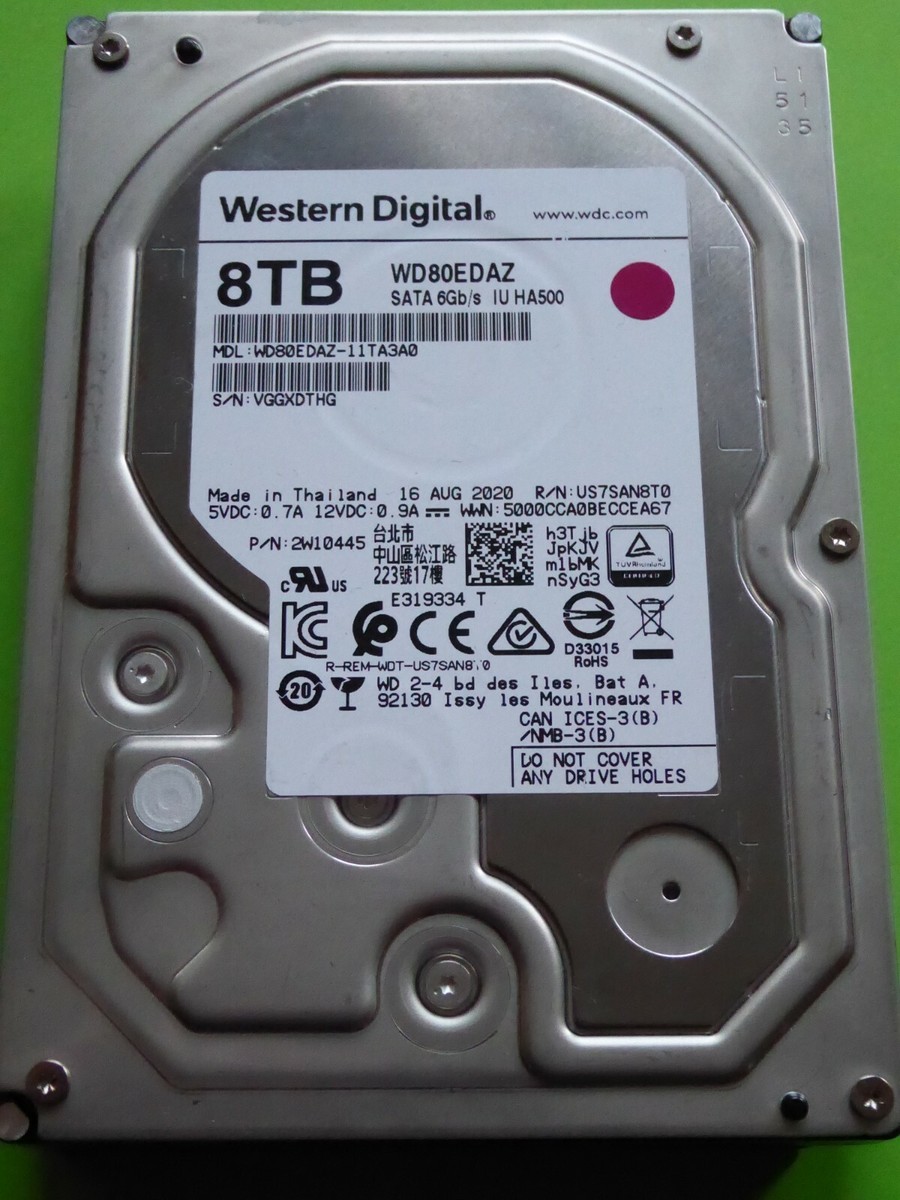 Western Digital WD80EDAZ 8TB ×2 16TB WD80EDAZ-11TA3A0 AUG-SEP 2020 P/N: 2W10445 Western Digital 8TB | eBay