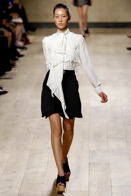 Celine by Phoebe Philo SS 2010 Off-White Silk Panel Shirt  Size FR 36 / S